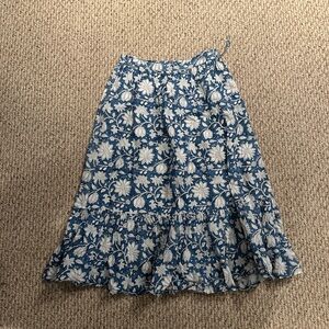 Beau & Ro Floral Blue and White Skirt